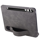 For-Samsung-Galaxy-Tab-S11-Ultra-Case-Hand-Strap-Kickstand-Leather-Tablet-Cover-Grey