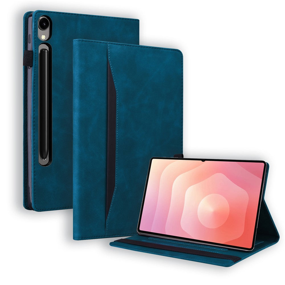 For-Samsung-Galaxy-Tab-S11-Ultra-Case-PU-Leather-Protective-Folio-Tablet-Cover-with-Card-Holder-Blue