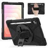 For-Samsung-Galaxy-Tab-S11-Case-TPU-+-PC-+-Silicone-Kickstand-Anti-Drop-Tablet-Cover-Black