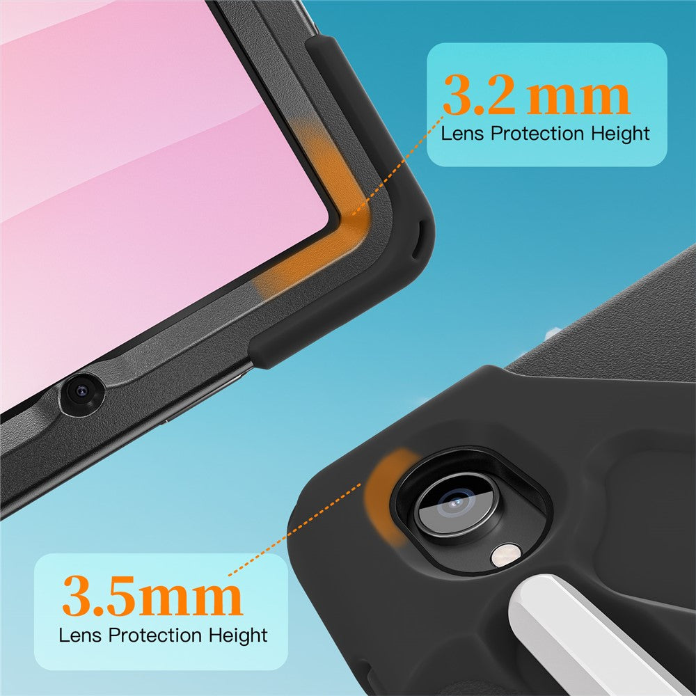 For-Samsung-Galaxy-Tab-S11-Case-TPU-+-PC-+-Silicone-Kickstand-Anti-Drop-Tablet-Cover-Black