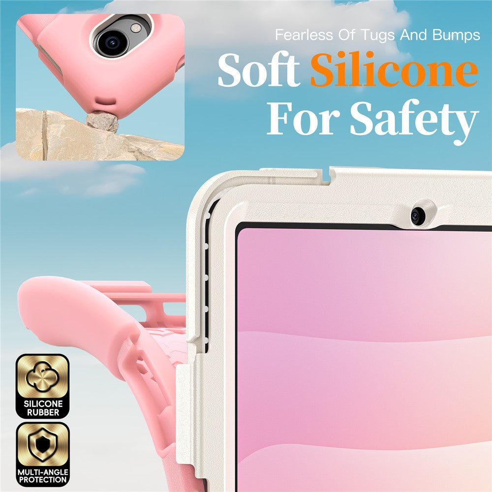 For-Samsung-Galaxy-Tab-S11-Case-TPU-+-PC-+-Silicone-Kickstand-Anti-Drop-Tablet-Cover-Pink