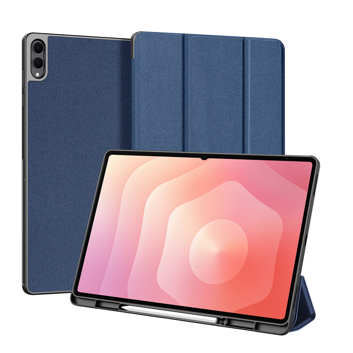 For-Samsung-Galaxy-Tab-S11-Ultra-Case-DUX-DUCIS-Domo-Series-Tri-fold-Stand-PU-Leather-Tablet-Cover-Blue