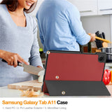 For-Samsung-Galaxy-Tab-A11-Case-Anti-Drop-Leather-Stand-Tablet-Cover-Wine-Red