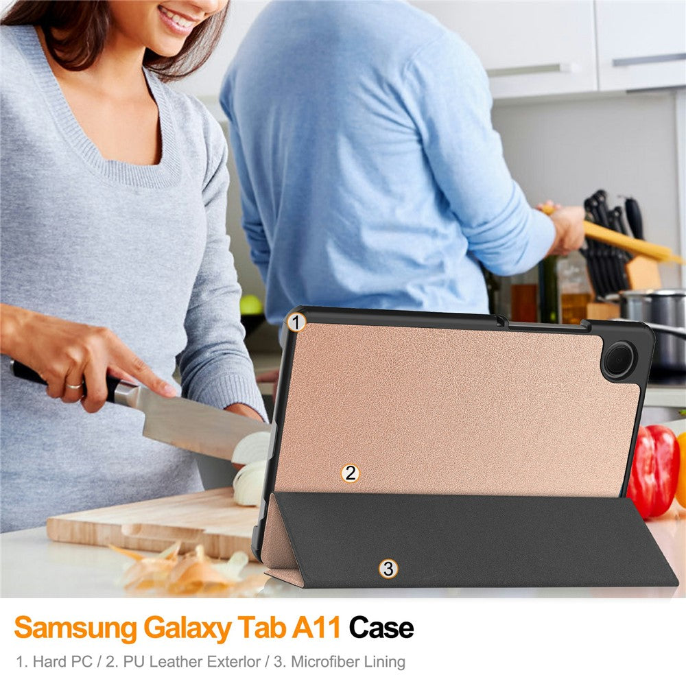 For-Samsung-Galaxy-Tab-A11-Case-Anti-Drop-Leather-Stand-Tablet-Cover-Rose-Gold