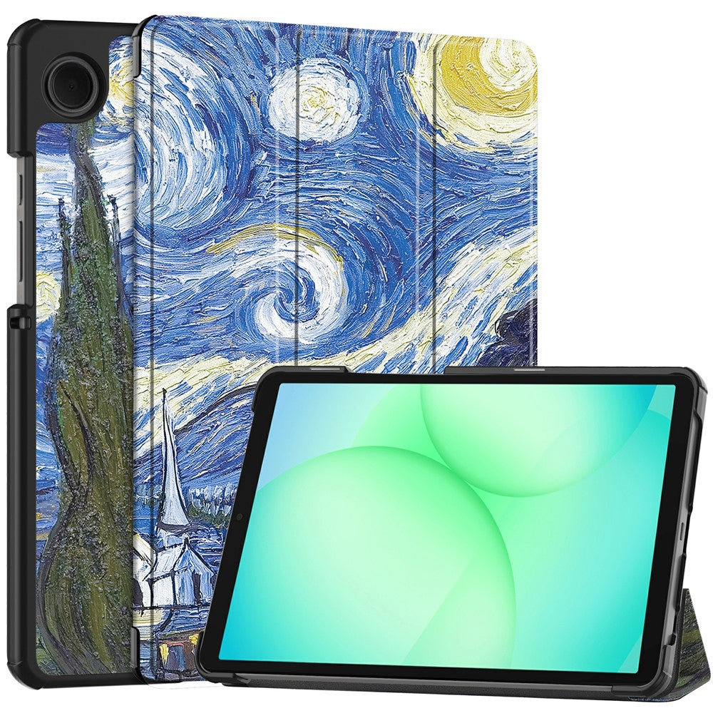 For-Samsung-Galaxy-Tab-A11-Case-Pattern-Print-Leather-Stand-Tablet-Cover-Starry-Sky
