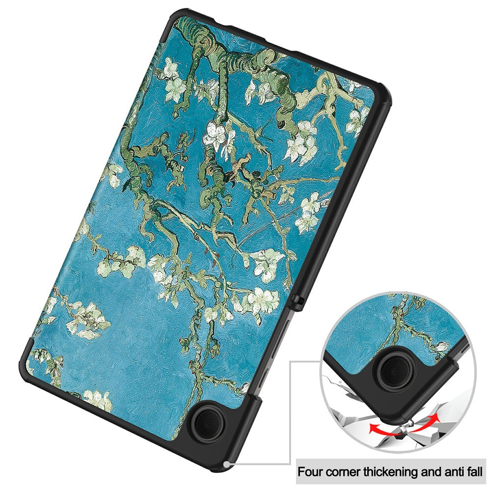 For-Samsung-Galaxy-Tab-A11-Case-Pattern-Print-Leather-Stand-Tablet-Cover-Apricot