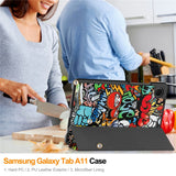 For-Samsung-Galaxy-Tab-A11-Case-Pattern-Print-Leather-Stand-Tablet-Cover-Graffiti