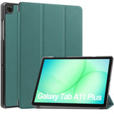 For-Samsung-Galaxy-Tab-A11+-Case-Anti-Drop-Leather-Stand-Tablet-Cover-Blackish-Green