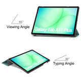 For-Samsung-Galaxy-Tab-A11+-Case-Anti-Drop-Leather-Stand-Tablet-Cover-Blackish-Green