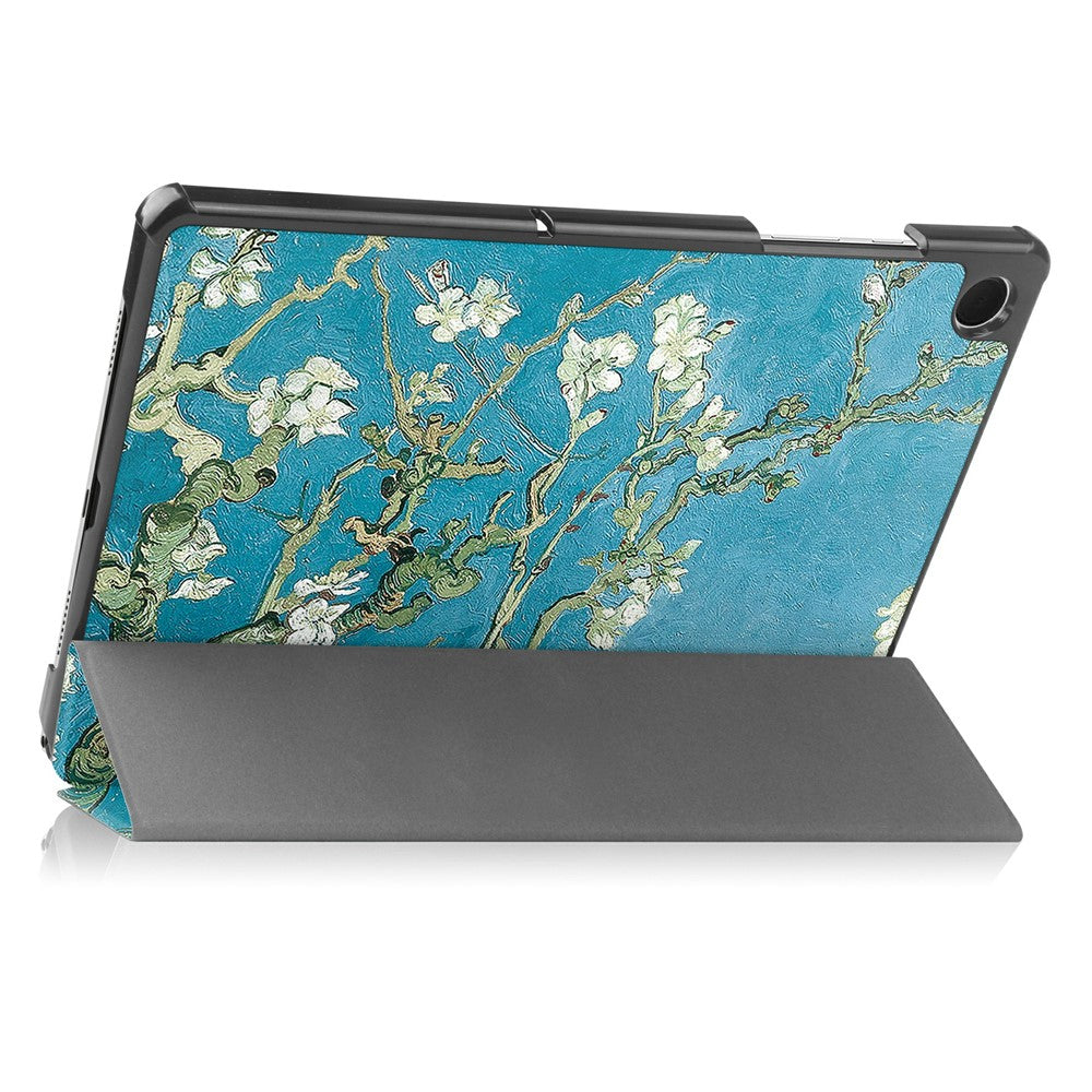 For-Samsung-Galaxy-Tab-A11+-Case-Pattern-Print-Leather-Stand-Tablet-Cover-Apricot-Blossom