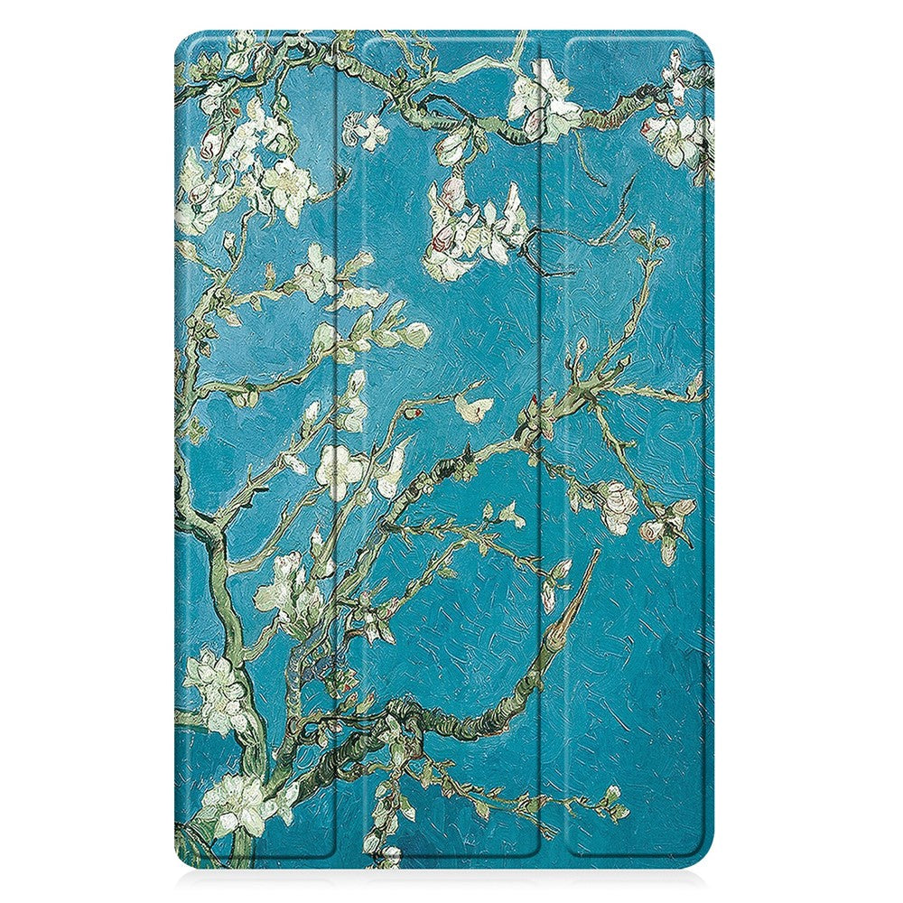 For-Samsung-Galaxy-Tab-A11+-Case-Pattern-Print-Leather-Stand-Tablet-Cover-Apricot-Blossom
