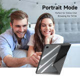 For-Samsung-Galaxy-Tab-A9+-/-Galaxy-Tab-A11+-Case-DUX-DUCIS-Magi-Series-Detachable-Origami-Stand-Leather+PC+TPU-Clear-Back-Cover-Black