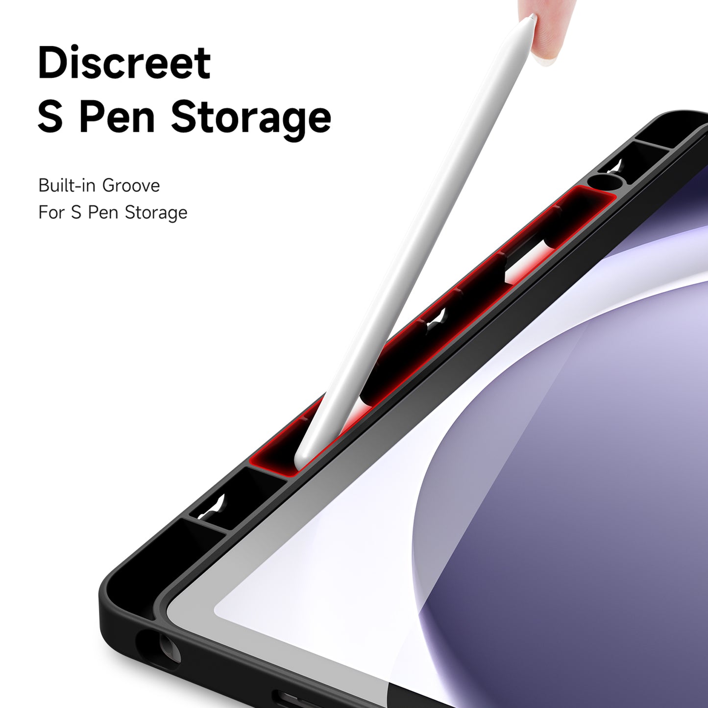 For-Samsung-Galaxy-Tab-A9+-/-Galaxy-Tab-A11+-Case-DUX-DUCIS-Magi-Series-Detachable-Origami-Stand-Leather+PC+TPU-Clear-Back-Cover-Black