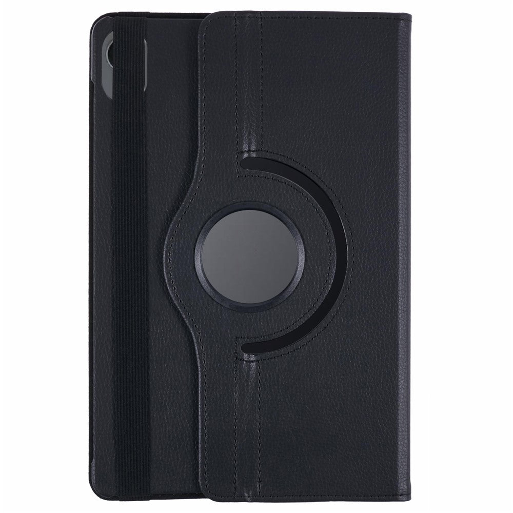 For-Samsung-Galaxy-Tab-S11-Case-Rotating-Stand-PU-Leather-+-PC-Tablet-Cover-with-Elastic-Band-Black