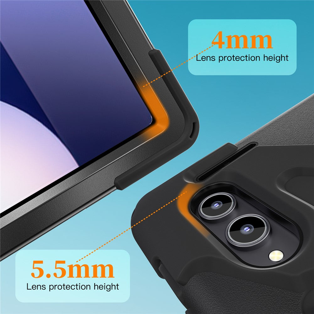 For-Samsung-Galaxy-Tab-S11-Ultra-Kickstand-Case-TPU-PC-Silicone-Tablet-Cover-with-Shoulder-Strap-Black