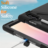 For-Samsung-Galaxy-Tab-S11-Ultra-Kickstand-Case-TPU-PC-Silicone-Tablet-Cover-with-Shoulder-Strap-Black