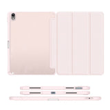DUX-DUCIS-TOBY-Series-For-Apple-iPad-(2025)-/-10.9-(2022)-TPU+PC+Leather-Case-Three-Fold-Stand-Tablet-Cover-with-Pen-Slot-Light-Pink