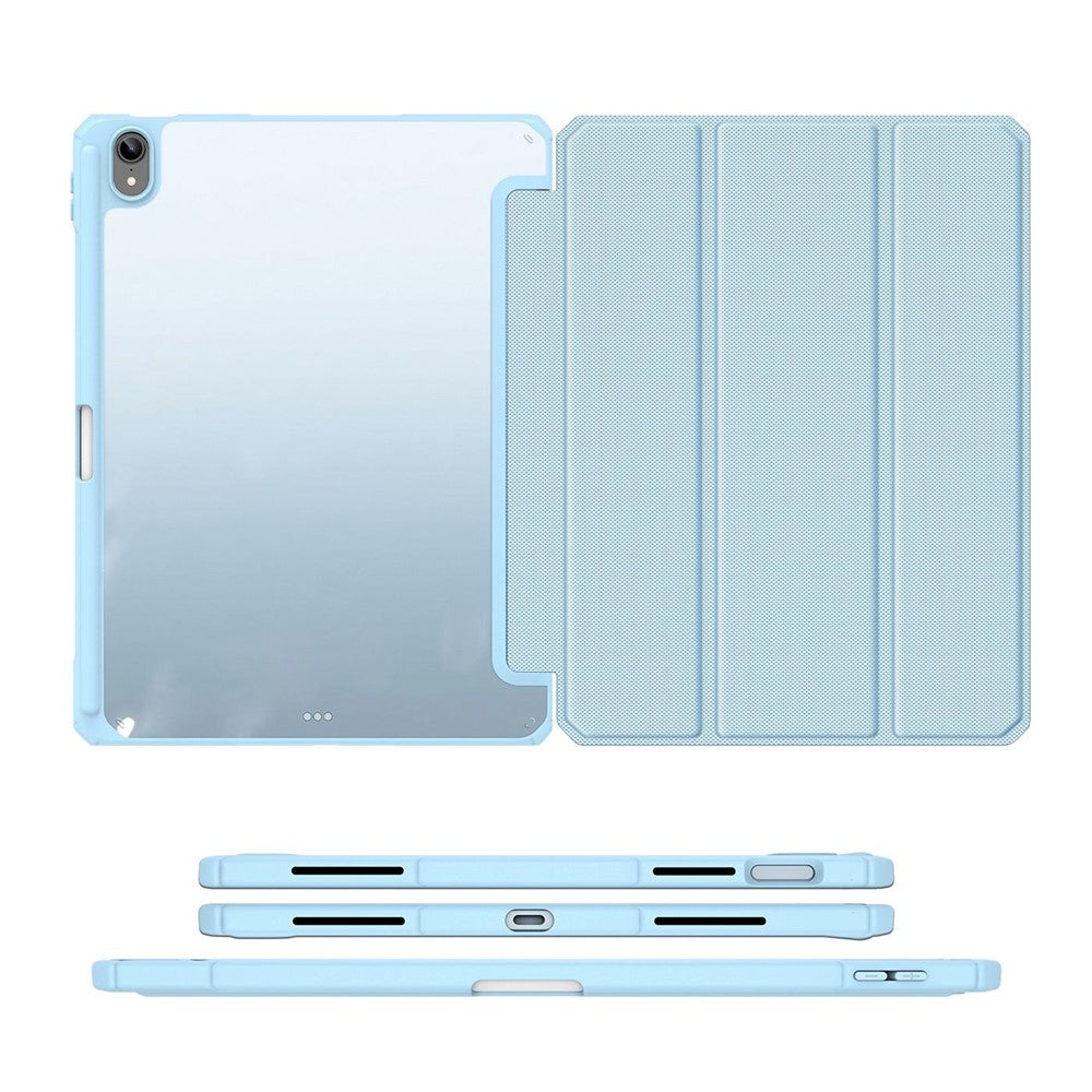 DUX-DUCIS-TOBY-Series-For-Apple-iPad-(2025)-/-10.9-(2022)-TPU+PC+Leather-Case-Three-Fold-Stand-Tablet-Cover-with-Pen-Slot-Baby-Blue