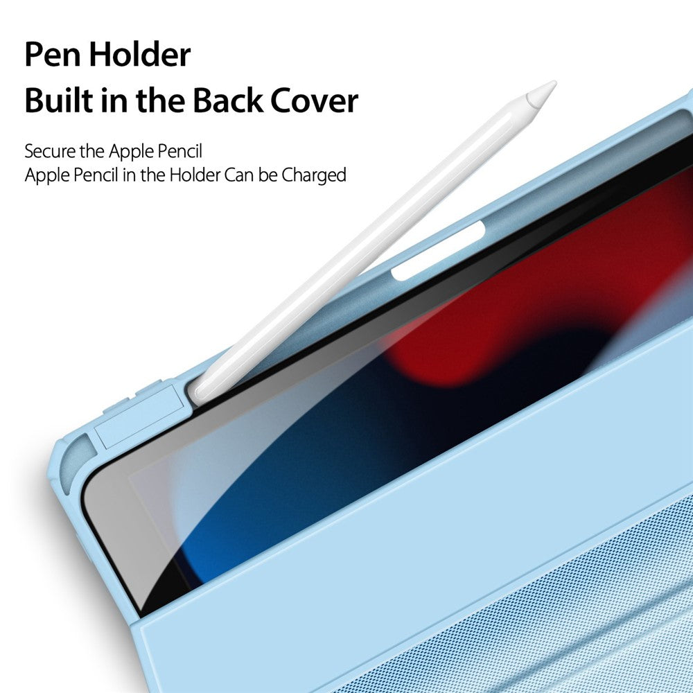 DUX-DUCIS-TOBY-Series-For-Apple-iPad-(2025)-/-10.9-(2022)-TPU+PC+Leather-Case-Three-Fold-Stand-Tablet-Cover-with-Pen-Slot-Baby-Blue