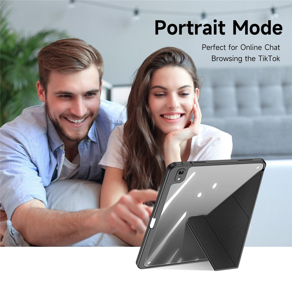 DUX-DUCIS-for-iPad-(2025)-/-10.9-(2022)-Magi-Tablet-Case-Detachable-Leather-Cover-with-V-Fold-Stand-Black