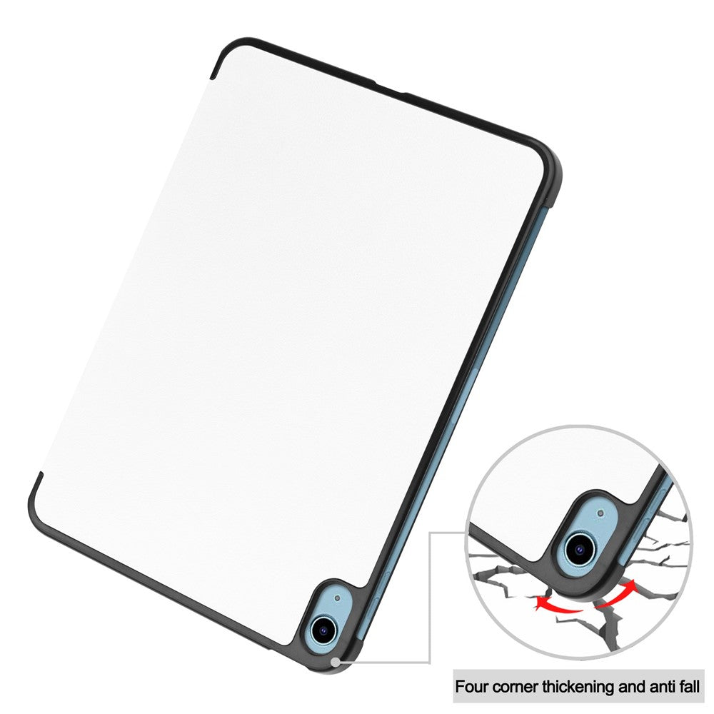 For-iPad-(2025)-/-10.9-(2022)-PU-Leather-Protective-Case-Drop-Proof-Tri-Fold-Stand-Tablet-Cover-with-Auto-Wake-/-Sleep-White