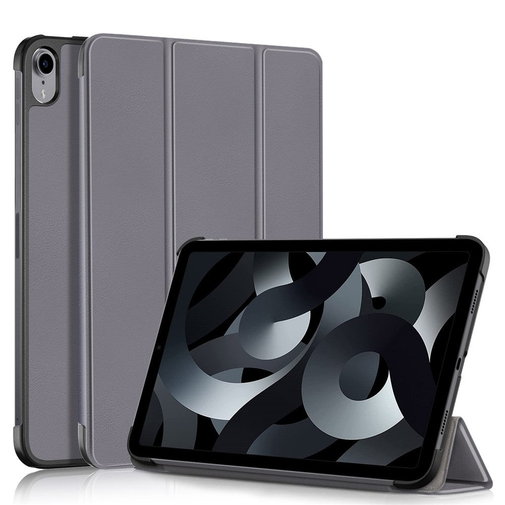 For-iPad-(2025)/10.9-(2022)-PU-Leather-Tablet-Case-Trifold-Stand-Full-Protection-Tablet-Cover-Grey