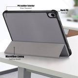 For-iPad-(2025)/10.9-(2022)-PU-Leather-Tablet-Case-Trifold-Stand-Full-Protection-Tablet-Cover-Grey