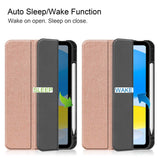 For-iPad-(2025)-/-10.9-(2022)-PU-Leather-Tablet-Case-Tri-Fold-Stand-Auto-Wake-/-Sleep-Protective-Cover-with-Pen-Slot-Rose-Gold