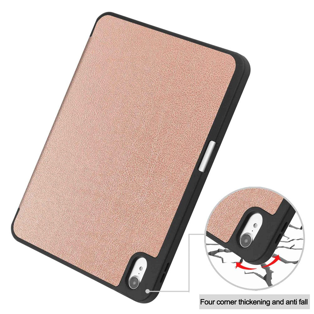 For-iPad-(2025)-/-10.9-(2022)-PU-Leather-Tablet-Case-Tri-Fold-Stand-Auto-Wake-/-Sleep-Protective-Cover-with-Pen-Slot-Rose-Gold