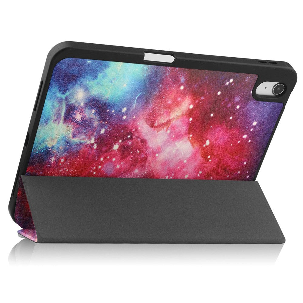 For-iPad-(2025)-/-10.9-(2022)-Pattern-Printed-Case-PU-Leather-Smart-Sleep-Tablet-Cover-with-Pen-Slot-Galaxy