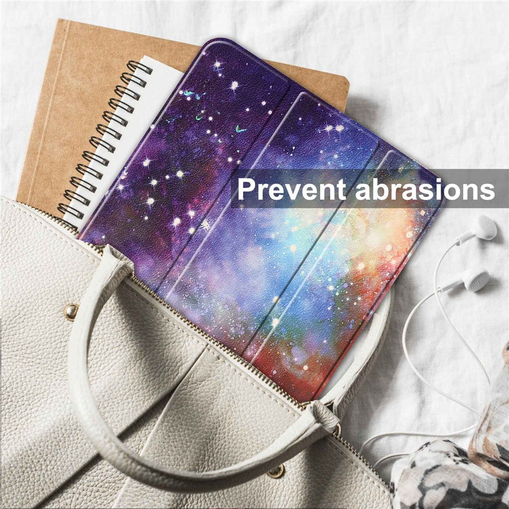 For-iPad-(2025)-/-10.9-(2022)-Pattern-Printed-Case-PU-Leather-Smart-Sleep-Tablet-Cover-with-Pen-Slot-Galaxy