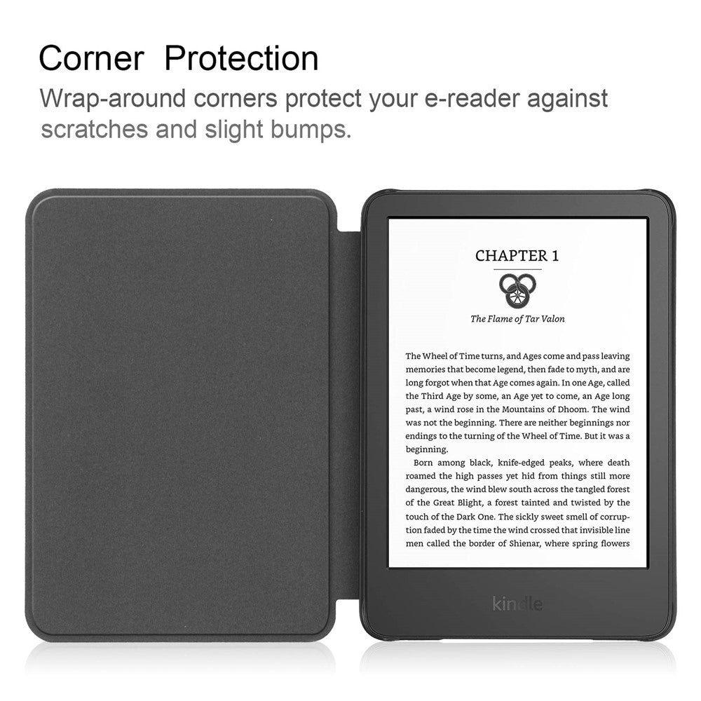 For-Amazon-Kindle-6-inch-(2024)-/-(2022)-Solid-Color-PU-Leather-Cover-Auto-Sleep-/-Wake-Anti-Scratch-E-Reader-Case-Black