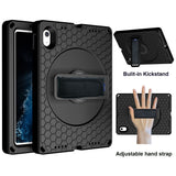 For-iPad-(2025)-/-10.9-(2022)-Tablet-Case-Hand-Strap-Rotary-Kickstand-Honeycomb-Texture-Anti-Drop-Cover-with-Shoulder-Strap-All-Black
