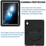 For-iPad-(2025)-/-10.9-(2022)-Tablet-Case-Hand-Strap-Rotary-Kickstand-Honeycomb-Texture-Anti-Drop-Cover-with-Shoulder-Strap-All-Black