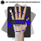 For-iPad-(2025)-/-10.9-(2022)-Tablet-Case-Hand-Strap-Rotary-Kickstand-Honeycomb-Texture-Anti-Drop-Cover-with-Shoulder-Strap-All-Black