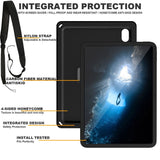 For-iPad-(2025)-/-10.9-(2022)-Tablet-Case-Hand-Strap-Rotary-Kickstand-Honeycomb-Texture-Anti-Drop-Cover-with-Shoulder-Strap-All-Black