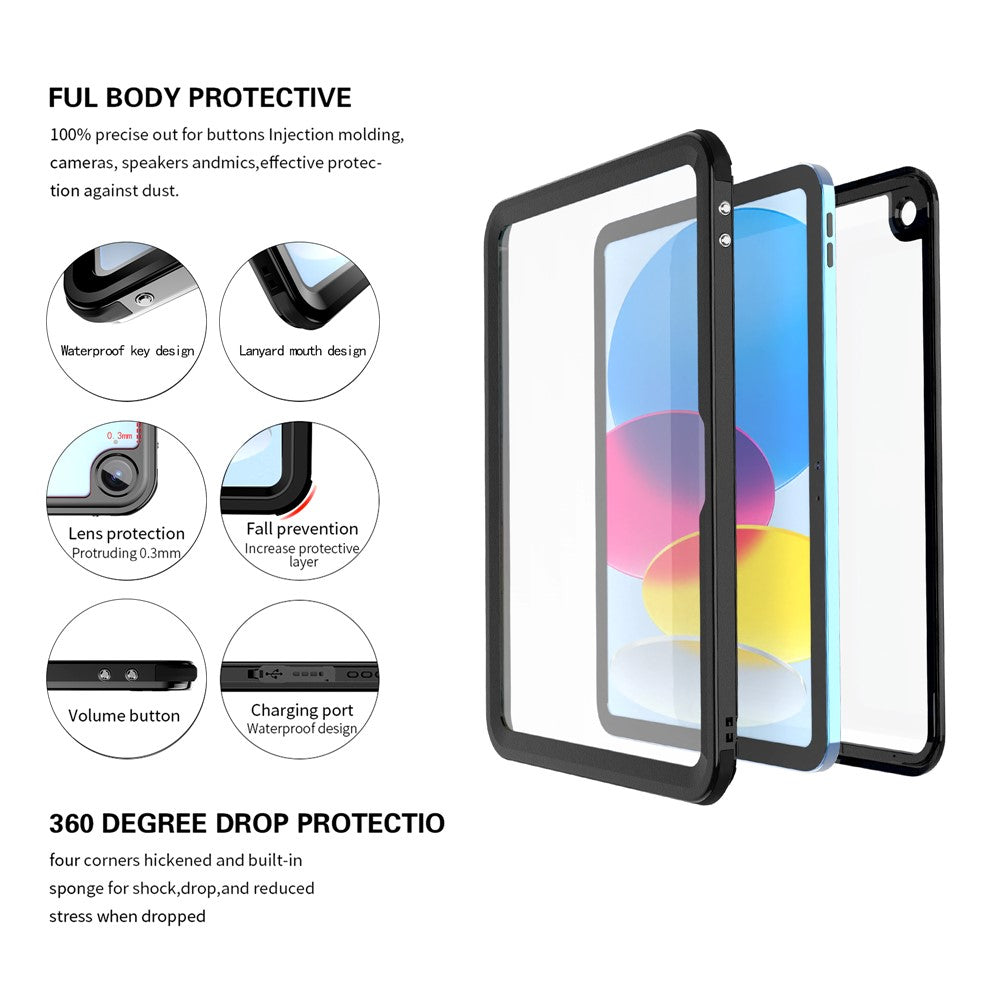 For-iPad-(2025)-/-10.9-(2022)-IP68-Waterproof-Case-2m-Drop-Protection-Dustproof-Armor-Defender-Cover