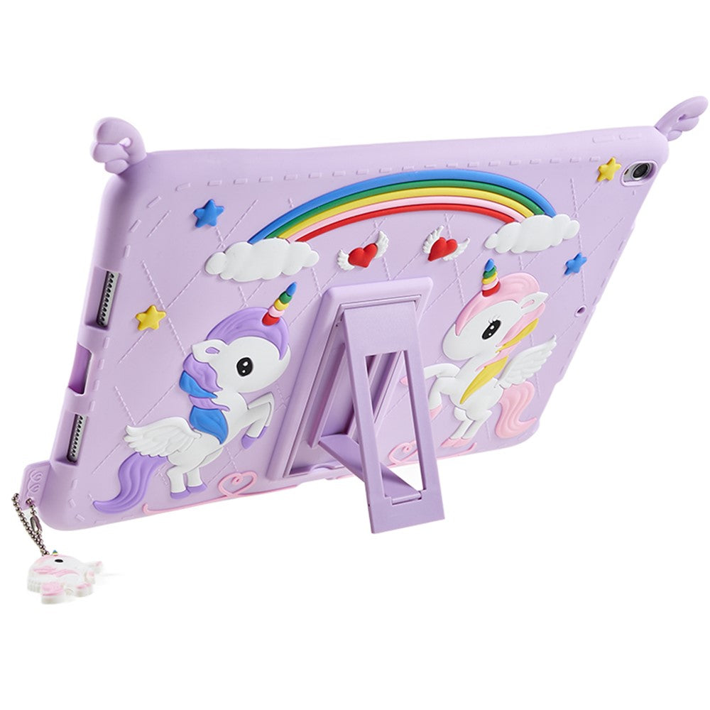 For-iPad-Pro-10.5-inch-(2017)-/-Air-10.5-inch-(2019)-Silicone+PC-Tablet-Cover-Cute-Decor-Kickstand-Case-with-Strap