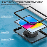 Kickstand-Tablet-Case-for-iPad-(2025)-/-10.9-(2022)-Rotary-Hand-Strap-TPU+PC-Tablet-Cover-Black