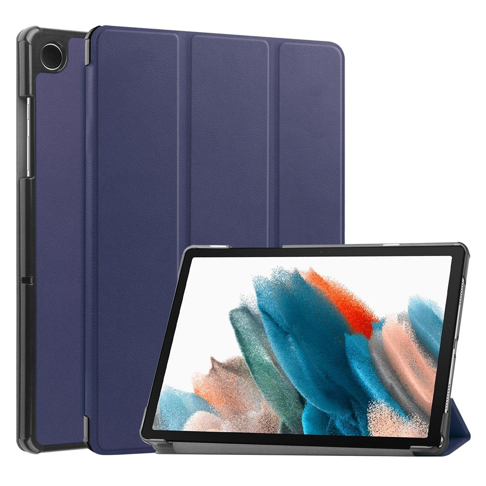 For-Samsung-Galaxy-Tab-A9-Tri-fold-Stand-PU-Leather-Tablet-Case-Full-Protection-Tablet-Cover-Dark-Blue