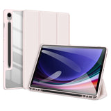 DUX-DUCIS-TOBY-Series-For-Samsung-Galaxy-Tab-S10-Lite-/-S10-FE-/-S9-FE-/-S9-Tablet-Leather-Case-Tri-Fold-Stand-Pen-Slot-Cover-Light-Pink