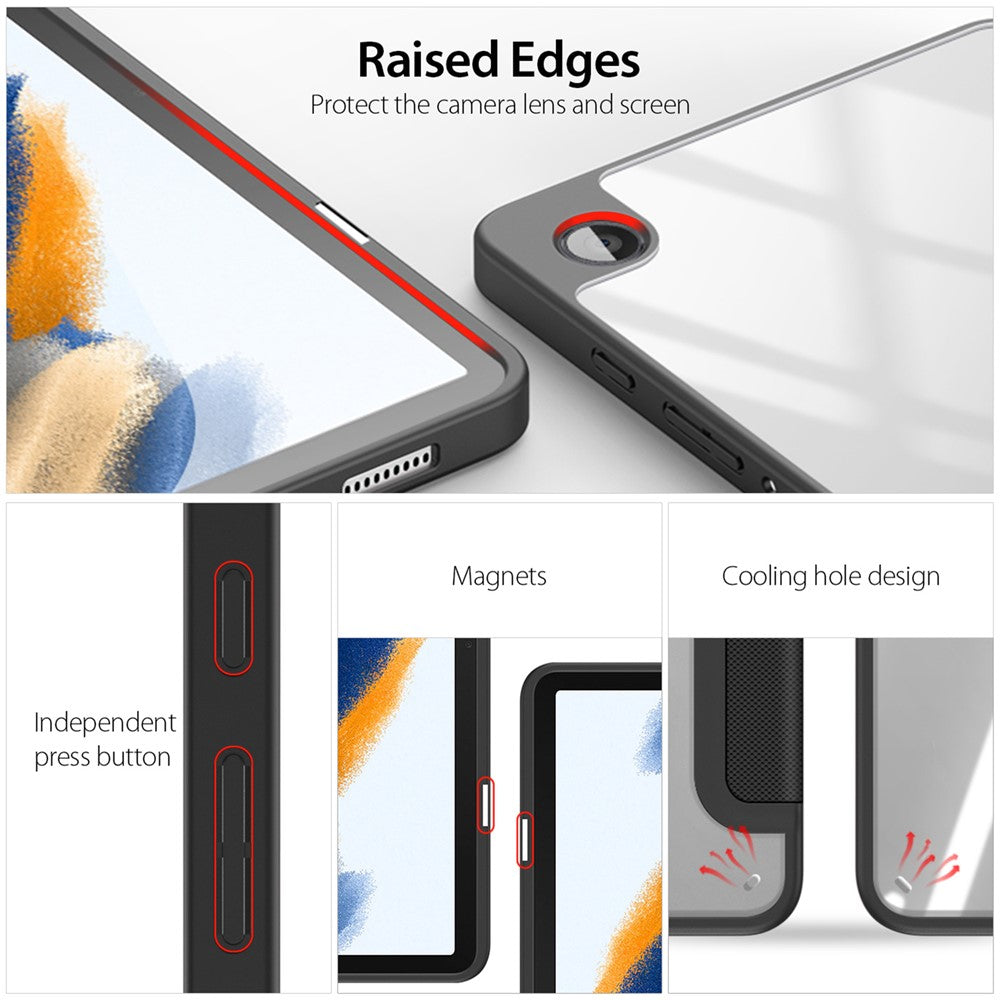 DUX-DUCIS-TOBY-Series-For-Samsung-Galaxy-Tab-A9-Case-Tri-fold-Stand-PU-Leather-Tablet-Cover-Black