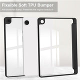 Clear-Back-Cover-for-Samsung-Galaxy-Tab-A9+-PU+TPU+Acrylic-Tablet-Case-with-Pen-Slot-Black