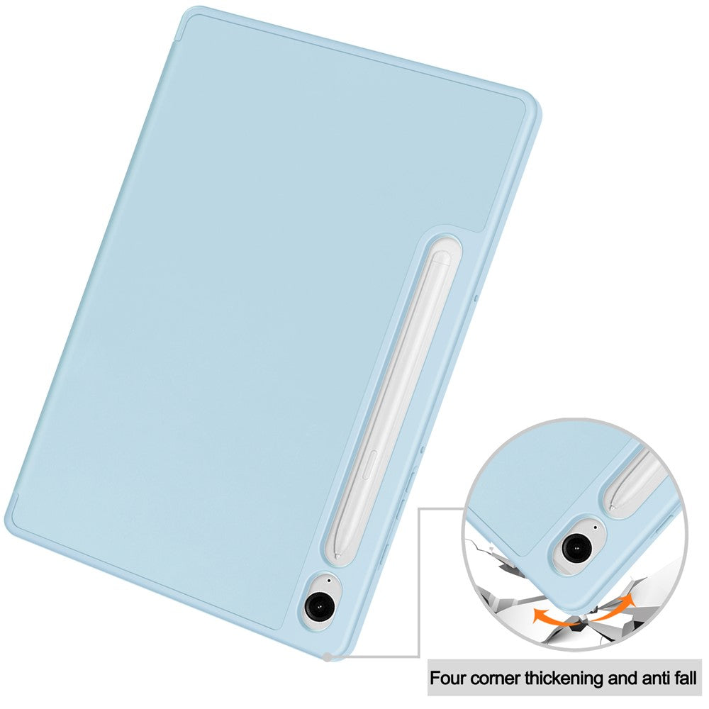 For-Samsung-Galaxy-Tab-S10-FE-/-S9-FE-Leather-Case-Tri-Fold-Stand-Pen-Slot-Tablet-Cover-Sky-Blue