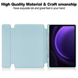 For-Samsung-Galaxy-Tab-S10-FE-/-S9-FE-Case-Leather+Acrylic-Rotary-Stand-Cover-with-Bluetooth-Compatible-Keyboard-Sky-Blue