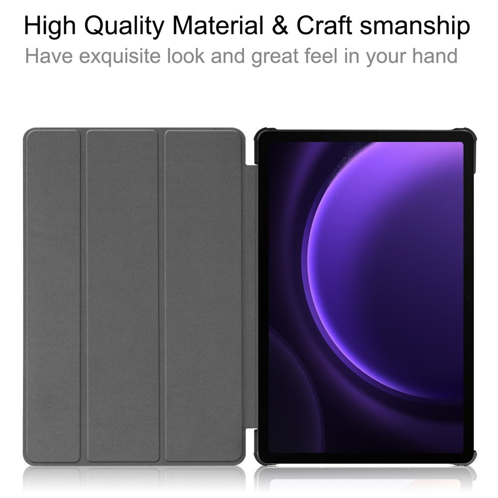 For-Samsung-Galaxy-Tab-S10-FE-/-S9-FE-Case-Tri-Fold-Stand-PU-Leather-Tablet-Cover-Dark-Blue