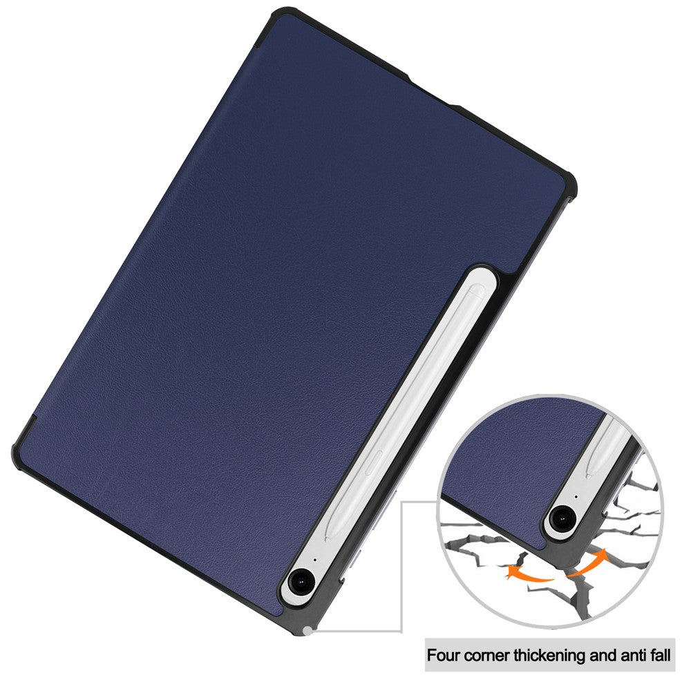For-Samsung-Galaxy-Tab-S10-FE-/-S9-FE-Case-Tri-Fold-Stand-PU-Leather-Tablet-Cover-Dark-Blue