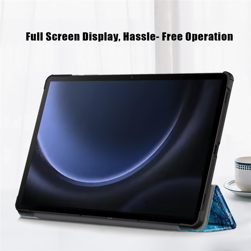 For-Samsung-Galaxy-Tab-S9-FE-sm-x510-sm-x516-Case-Tri-fold-Stand-Pattern-Printing-Tablet-Cover-Wave