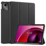 For-Lenovo-Tab-M11-/-Xiaoxin-Pad-11-2024-Case-Tri-Fold-Stand-PU-Leather+PC-Tablet-Cover-Black
