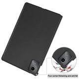 For-Lenovo-Tab-M11-/-Xiaoxin-Pad-11-2024-Case-Tri-Fold-Stand-PU-Leather+PC-Tablet-Cover-Black